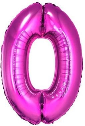 Изображение GoDan Balon foliowy cyfra "0" rozowa, 85cm