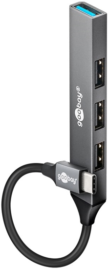 Picture of Goobay Slim 4-Port USB Hub, USB-C to USB-A, 5 Gbit/s | 74457
