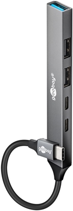 Picture of Goobay Slim 5-Port USB Hub, USB-C to USB-C/USB-A, 5 Gbit/s | 74460