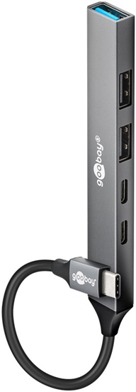 Picture of Goobay Slim 5-Port USB Hub, USB-C to USB-C/USB-A, 5 Gbit/s | 74460