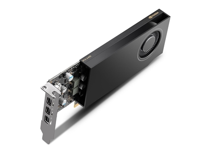 Attēls no Graphics Card|PNY|NVIDIA RTX A400|4 GB|GDDR6|64 bit|PCIE 4.0 8x|Active|4xMini DisplayPort|VCNRTXA400-SB