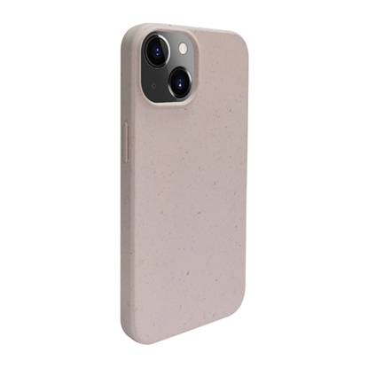 Picture of iLike Apple iPhone 14 Silicone plastic case Eco Print Design Beige