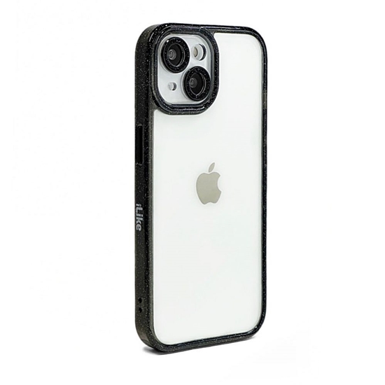 Picture of iLike Apple iPhone 15 STARS LENS ACRYLIC COVER Black