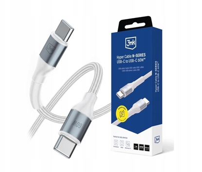 Picture of Kabel USB 3MK USB-C - USB-C 1 m Biay (5903108680219)