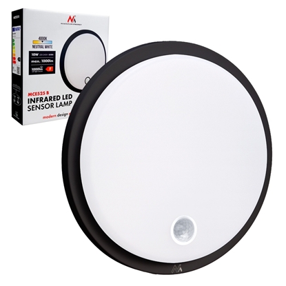 Picture of Lampa LED, IP65 , czujnik PIR, MCE525 B 10W, 1000lm, neutral white 4000K