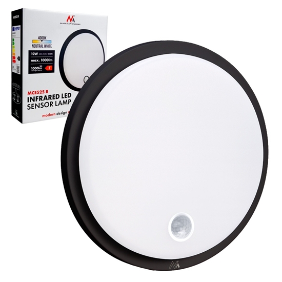 Picture of Lampa LED, IP65 , czujnik PIR, MCE525 B 10W, 1000lm, neutral white 4000K