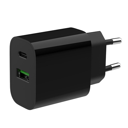 Picture of Lādētājs Gembird USB Type-C + USB Type-A Black