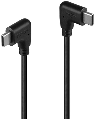 Attēls no Lindy 1m USB 2.0 Type C Cable, 2 x 90° Right Angle, 60W PD