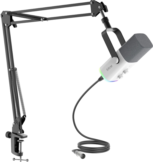 Picture of Mikrofon dynamiczny studyjny Fifine AM8TW USB/XLR RGB ze statywem PnP