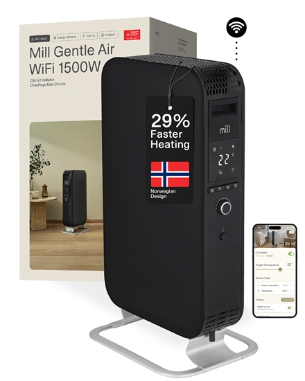Picture of Mill | Heater | OIL1500WIFI3 Gentle Air | Oil Filled Radiator | 1500 W | Suitable for rooms up to 22 m² | Black