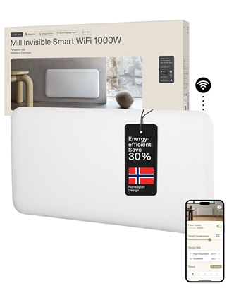 Picture of Mill Invisible Smart WiFi Heater | PA1000WIFI4 | Panel Heater | 1000 W | Suitable for rooms up to 12-16 m² | White | IPX4
