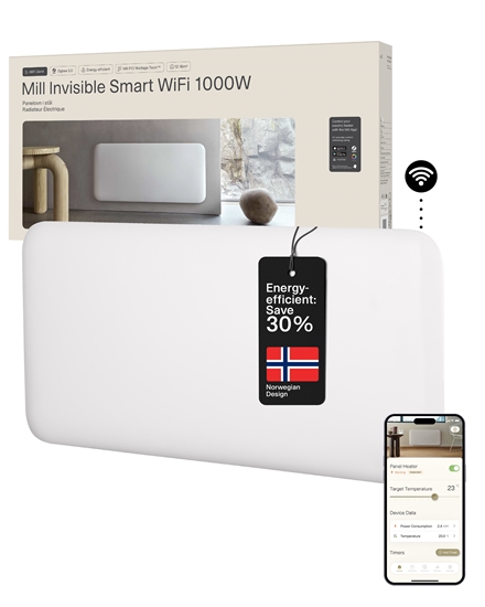 Picture of Mill Invisible Smart WiFi Heater | PA1000WIFI4 | Panel Heater | 1000 W | Suitable for rooms up to 12-16 m² | White | IPX4