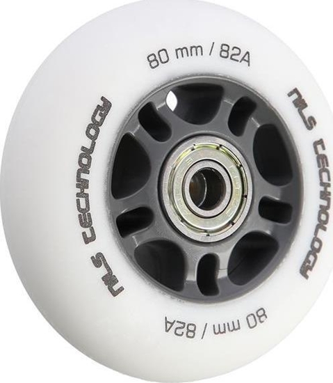 Изображение Nils Extreme Kóka PU 80x24 82A biae matowe 4 szt.+ ABEC-9 8 szt.