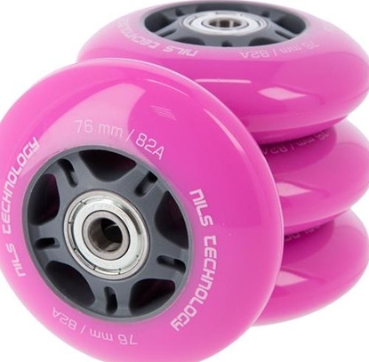 Изображение Nils Extreme PU 76x24 82A (4szt.) RÓOWE + ABEC-7 (8szt.) ZESTAW NILS EXTREME