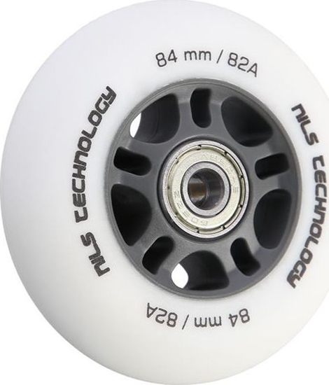 Изображение Nils Extreme PU 84x24 82A BIAE MATOWE (4 szt.) + ABEC-9 CHROME (8 szt.) ZESTAW NILS EXTREME