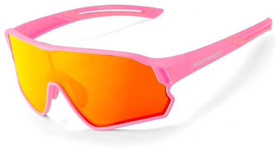 Изображение Okulary rowerowe Rockbros 14110009004 polaryzacyjne dla dzieci 8-14 lat - róowe