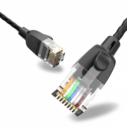 Picture of PATCH CABLE CAT.6A UTP/1.5M BLACK SLIM IBIBG VENTION
