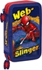 Picture of Piórnik dwukomorowy z wyposażeniem Spiderman czerwony-niebieski