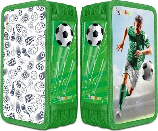 Picture of Piórnik PBS Connect Piórnik szkolny GIMBOO z wyposaeniem, 3 komory, pika nona, zielony