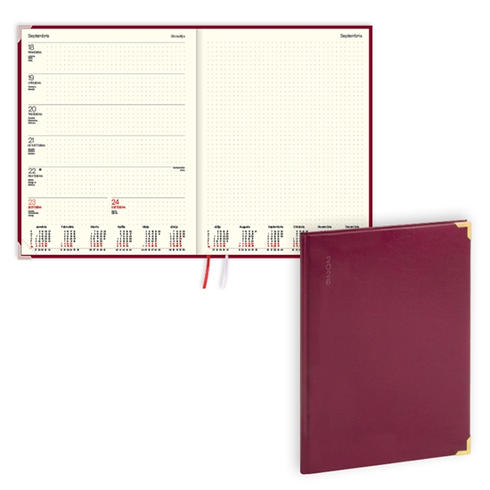 Picture of Plānotājs 2026.gadam EKO FORTUNE, A4, nedēļa, balacron, bordo
