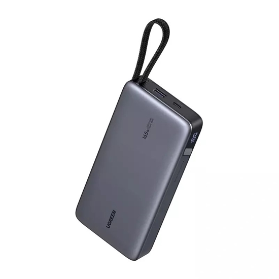 Изображение Powerbank 25000mAh Ugreen PB552, 165W, USB-A, USB-C + wbudowany kabel (szary)