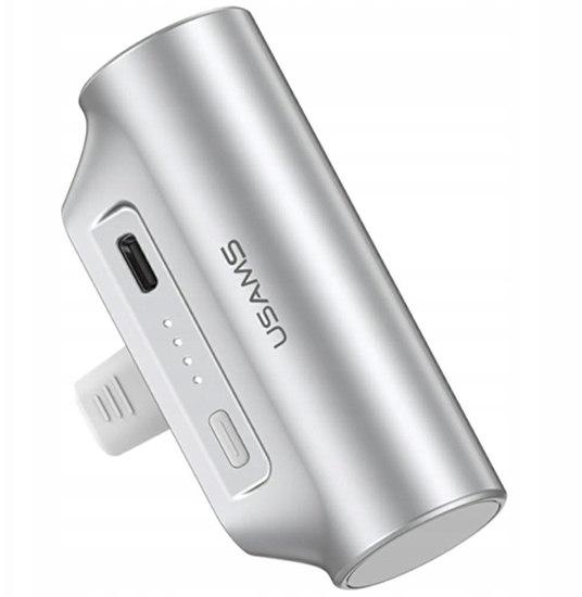 Picture of Powerbank Usams Powerbank PB79 Mini Tail Plug Portable 3000mAh USB-C srebrny