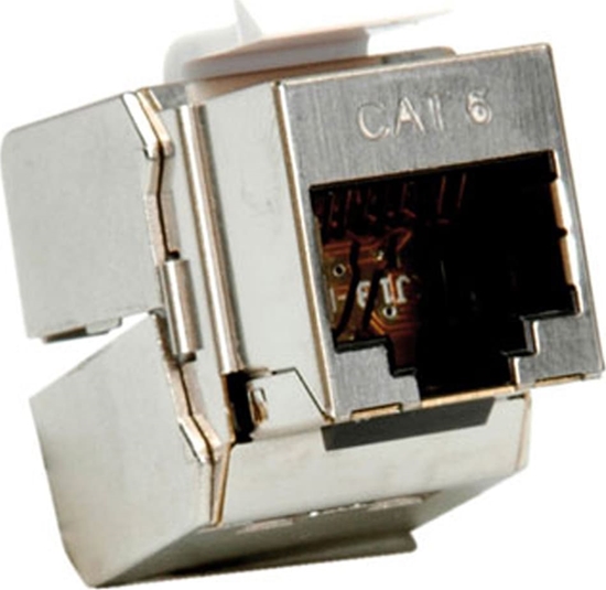 Picture of Roline Cat.6 (Class E) Keystone Jack, RJ-45, STP, tool-free, silver colour