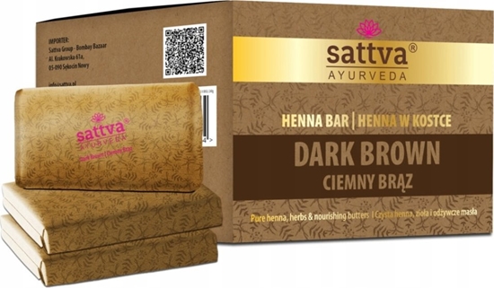 Picture of SATTVA_Ayurveda Henna Bar henna w kostce Dark Brown 3x80g