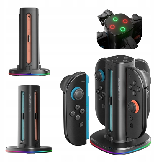 Picture of Stacja adujca AMAZINGTHING Thunder Pro PlayDock Charger do kontrolerów Nintendo Switch 2 - czarna