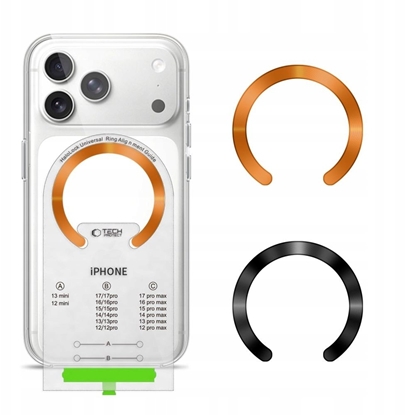 Picture of TECH-PROTECT MMP-210 MAGNETIC MAGSAFE RING 2-PACK BLACK & COSMIC ORANGE