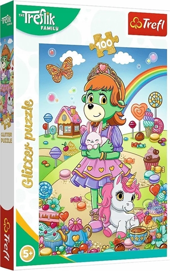 Picture of Trefl PUZZLE 100 Glitter Brokatowe Trefliki 14833