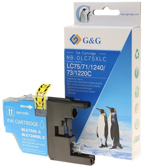 Picture of Tusz G&G kompatybilny ink / tusz z LC-1240C, NP-B-0LC75C/1240C, cyan, 600s