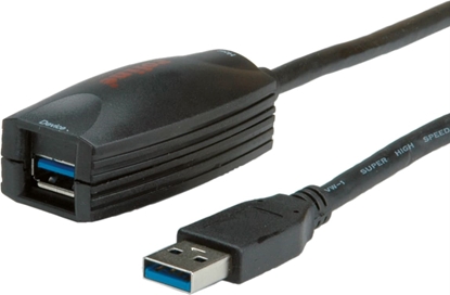 Picture of USB 3.0 aktīvs repeater kabelis, 5.0m, melns, Roline