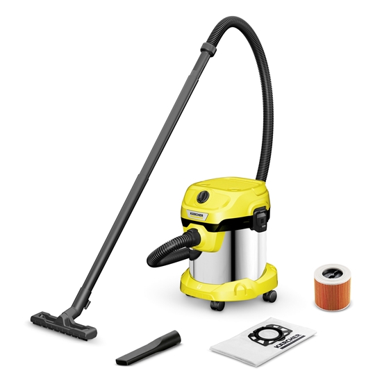 Picture of Vacuum Cleaner|KARCHER|Suction power 220 AW|Input power 1000 W|Dust capacity 15 L|Drum vacuum|Cleaning type Dry&wet|Dust container Dust bag|Colour Black/Yellow|1.628-054.0