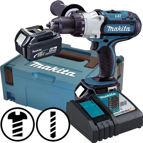 Picture of Urbjmašīna-skrūvgriezis Makita DDF451RTJ; 18 V; 2x5,0 Ah akum.