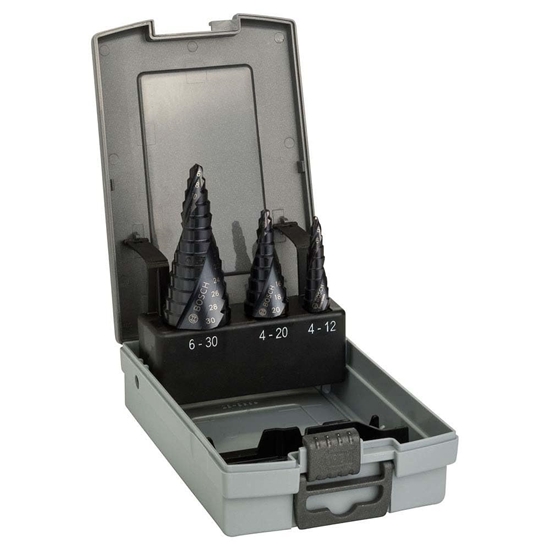 Picture of Wierto Bosch WIERTLA ZESTAW STOPNIOWE FI 4-12; 4-20; 6-30 MM HSS-ALTIN  3PC