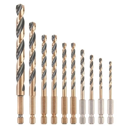 Attēls no Wierto Dewalt DEWALT WIERTO METAL HEX KPL.10szt. 3-10mm BLACK & GOLD