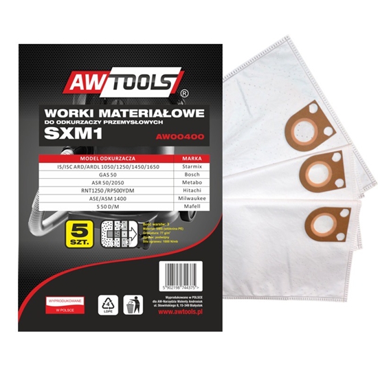 Picture of Worek do odkurzacza AWTools z mikrowókniny SXM1 GAS 50/STARMIX 5 szt. (AW00400)