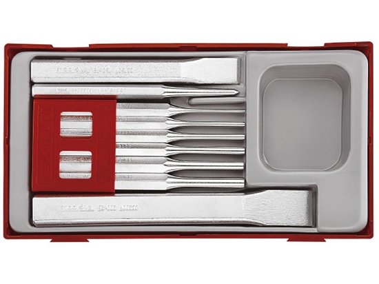 Picture of 9 daļu caurumsišu un kaltu komplekts Teng Tools TTPC09