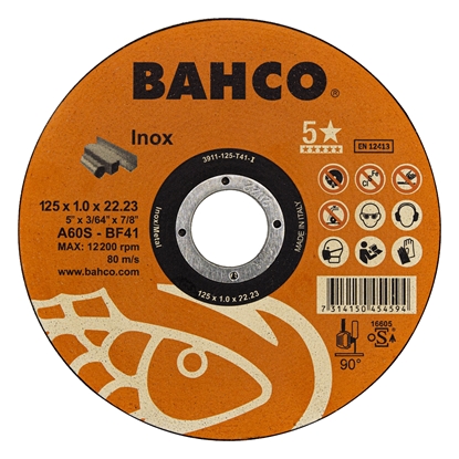 Picture of Abrazīvais griešanas disks Bahco Inox; 125x1 mm