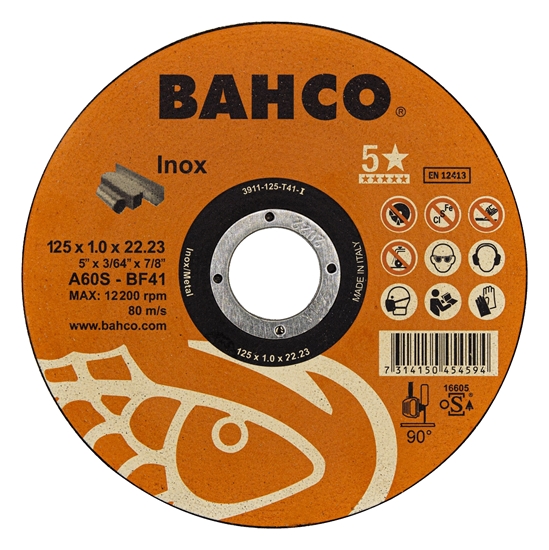 Picture of Abrazīvais griešanas disks Bahco Inox; 125x1 mm
