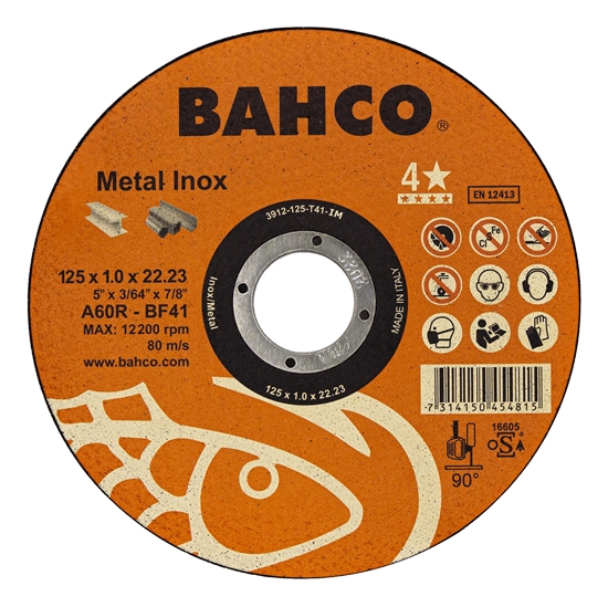 Picture of Abrazīvais griešanas disks Bahco Metal Inox; 125x1,6 mm