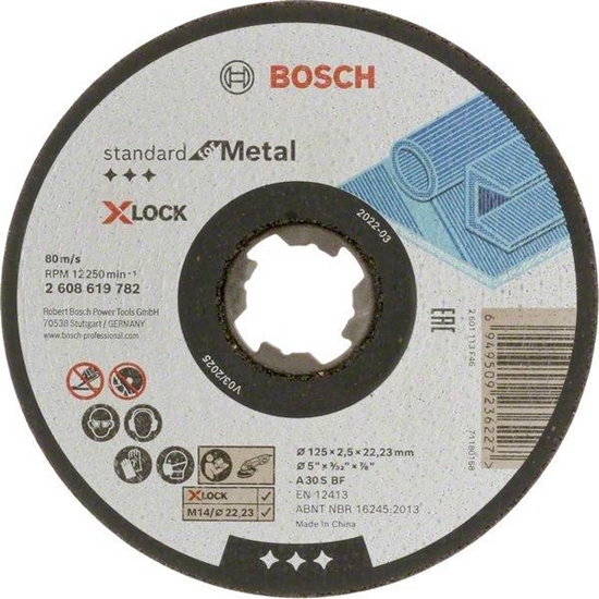 Picture of Abrazīvais griešanas disks Bosch Standard for Metal 2608619782; 125x22,23 mm; X-Lock
