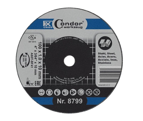 Picture of Abrazīvais griešanas disks Condor Werkzeug C8799; 100 mm