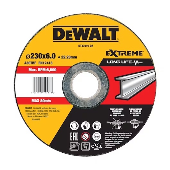Picture of Abrazīvais griešanas disks DeWalt DT43919-QZ; 230x22,23 mm