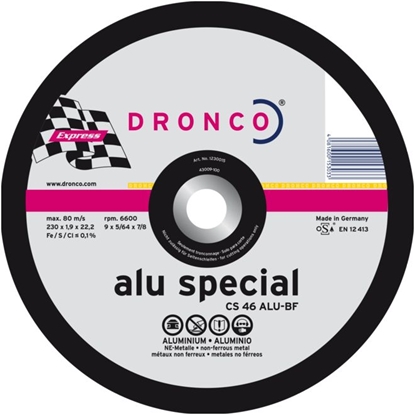 Picture of Abrazīvais griešanas disks Dronco SPECIAL CS 46 ALU; 230x1,9x22,23 mm; 1 gab.