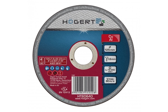 Picture of Abrazīvais griešanas disks Hogert HT6D640; 125x22,23 mm