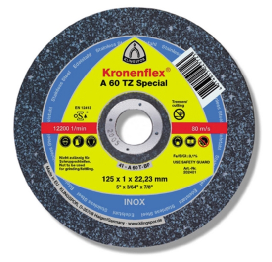 Picture of Abrazīvais griešanas disks Klingspor A 60 TZ Special; 100x1 mm; 25 gab.