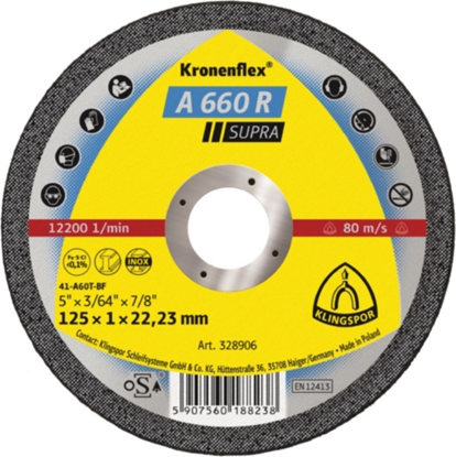 Attēls no Abrazīvais griešanas disks Klingspor A 660 R Supra; 115x1 mm; 25 gab.