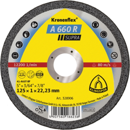 Picture of Abrazīvais griešanas disks Klingspor A 660 R Supra; 115x1 mm; 25 gab.